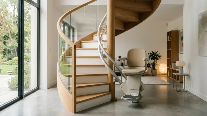 Monte-escalier colimaçon : le rail sur mesure pour escalier hélicoïdal